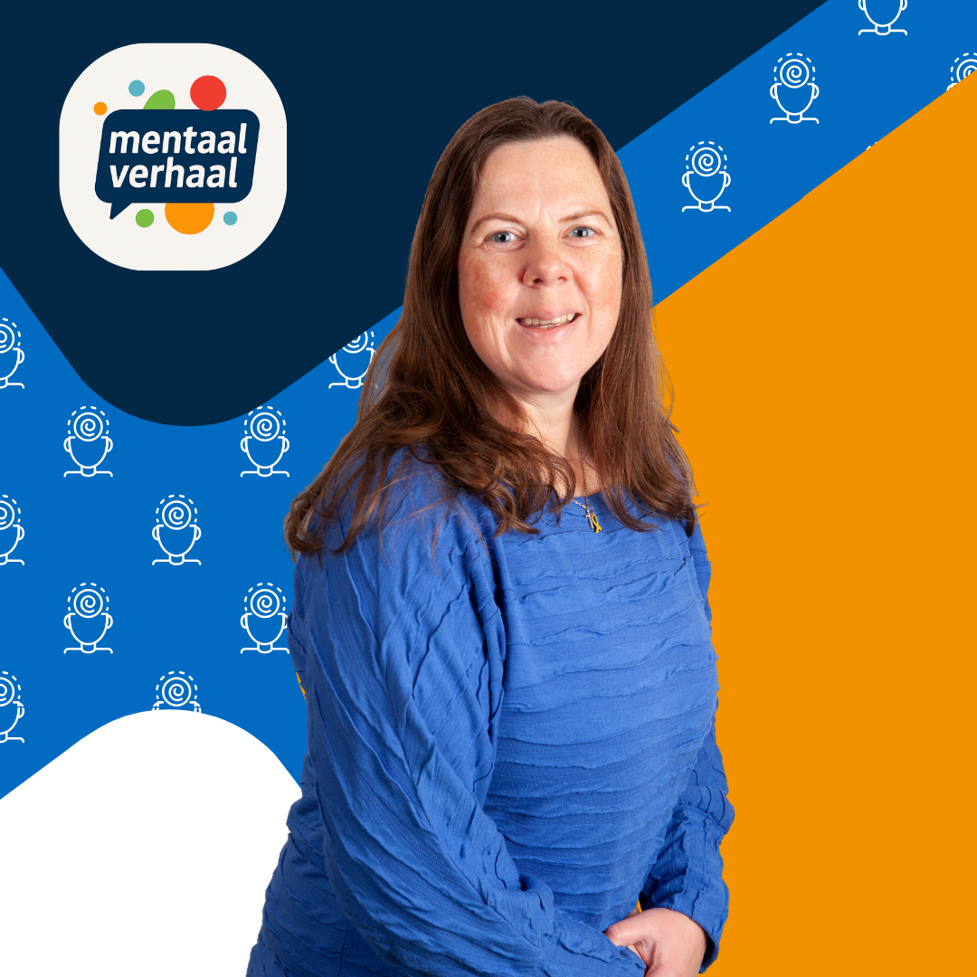 Vrouw met een blauw shirt